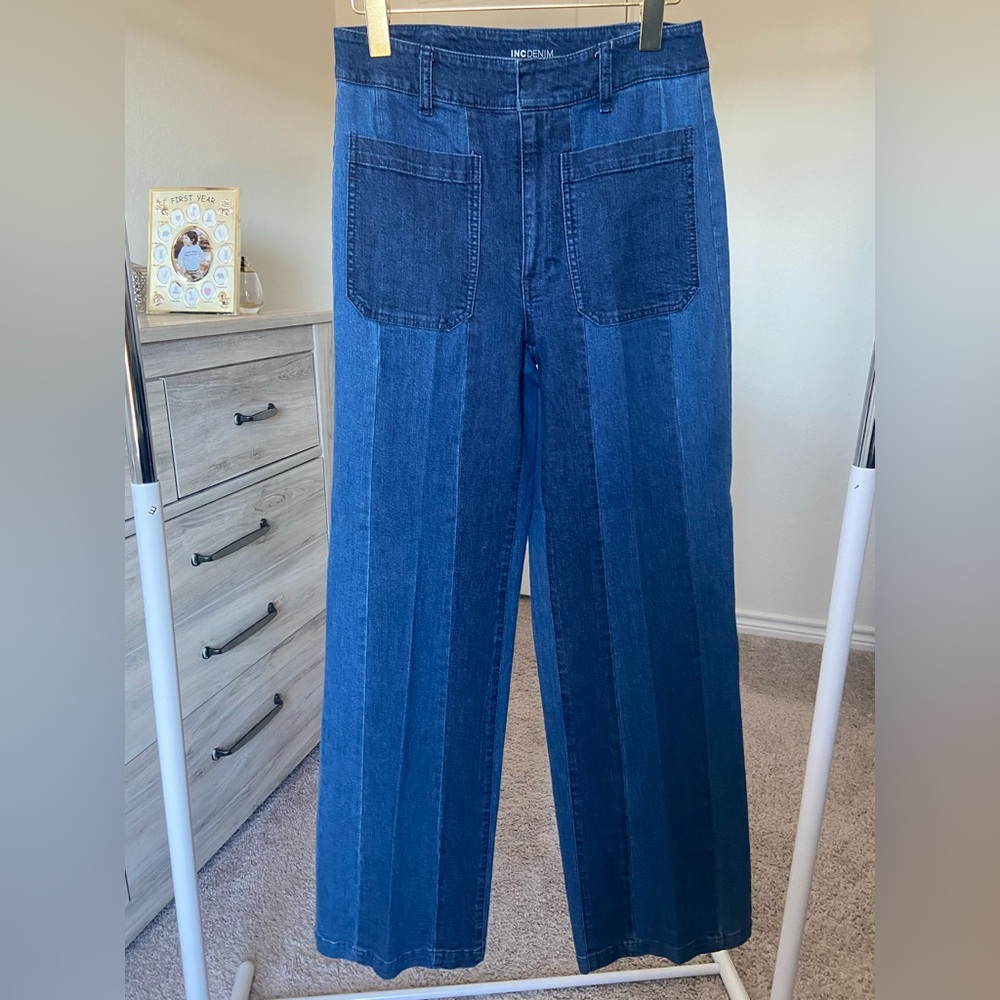 INC International Concepts Blue Wide-Leg Jeans